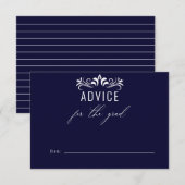Modern Navy Blue advies voor de Afstuderen Informatiekaartje (Voorkant / Achterkant)