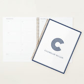 Modern Navy Blue Border Custom Stationery (Devant avec enveloppe)