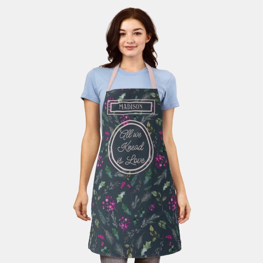 Modern Navy Blue Custom Baking Schort (Gedragen)