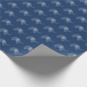 Modern Navy Blue Elephant Pattern Cadeaupapier (Hoek)