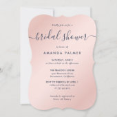 Modern Navy Blue en Blush Vrijgezellenfeest Kaart (Voorkant)