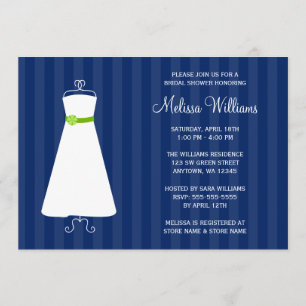 Modern Navy Blue en Green Gown Vrijgezellenfeest Kaart