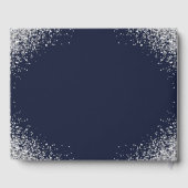 Modern Navy Blue en Silver Glitter Wedding Gastenboek (Achterkant)
