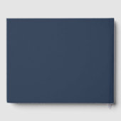Modern Navy Blue en Silver Script Wedding Gastenboek (Achterkant)