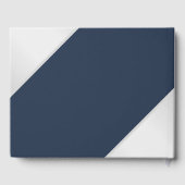 Modern Navy Blue en Silver Wedding Gastenboek (Achterkant)