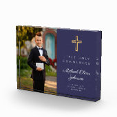 Modern Navy Blue First Heilige Communistische Jong Fotoblokken (Rechts)