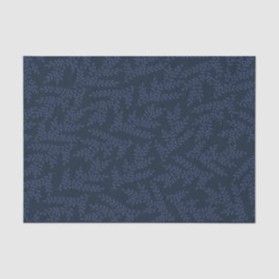 Modern Navy Blue Foliage Pattern Tissuepapier