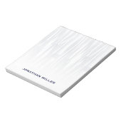 Modern Navy Blue Geometric Pattern gepersonaliseer Notitieblok (Gedraaid)