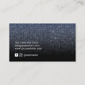 Modern Navy Blue Glitter minimalist Visitekaartje (Achterkant)