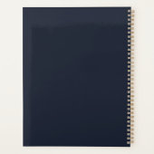 Modern Navy Blue Gold Monogram Script Naam Initiaa Planner (Achterkant)