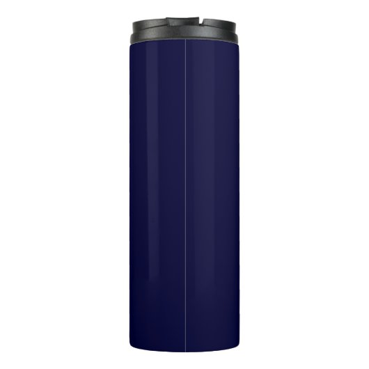 Modern Navy Blue Gold Monogram Thermosbeker (Achterkant)