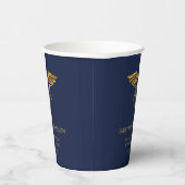 Modern Navy Blue Gold Nursing School RN Afstuderen Papieren Bekers (Rechts)