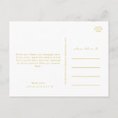 Modern Navy Blue | Gold Script Foto bedankt Briefkaart (Achterkant)