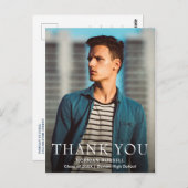 Modern Navy Blue Guy Foto Afstuderen Hartelijk dan Briefkaart (Voorkant / Achterkant)