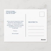 Modern Navy Blue Guy Foto Afstuderen Hartelijk dan Briefkaart (Achterkant)