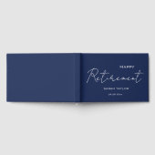 Modern Navy Blue Happy Retirement Personalized  Gastenboek (Volledig)