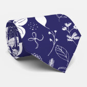 Modern Navy Blue Kerstmis Stropdas (Opgerold)