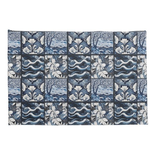 Modern Navy Blue Kussensloop (Achterkant-Rechts)