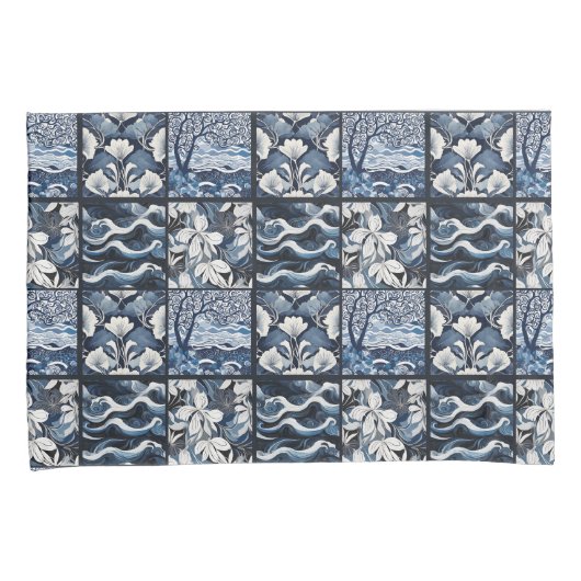 Modern Navy Blue Kussensloop (Voorkant-Rechts)