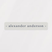 Modern Navy Blue Platinum Roos Waterdichte Naam Labels (Design 2)