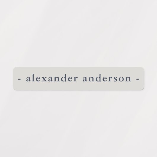 Modern Navy Blue Platinum Roos Waterdichte Naam Labels (Design 2)