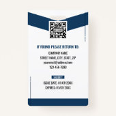 Modern Navy Blue Professional Staff ID Badge (Dos)