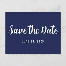 Modern Navy Blue Save The Date Postcard Aankondigingskaart