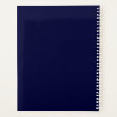 Modern Navy Blue Script Monogram Planner (Achterkant)