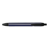 Modern Navy Blue Silver Monogram Zwarte Inkt Pen (Achterkant)