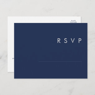 Modern Navy Blue   Silver Song Request RSVP Card Briefkaart