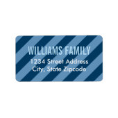 Modern Navy Blue Stripes Pattern-adres Etiket (Voorkant)