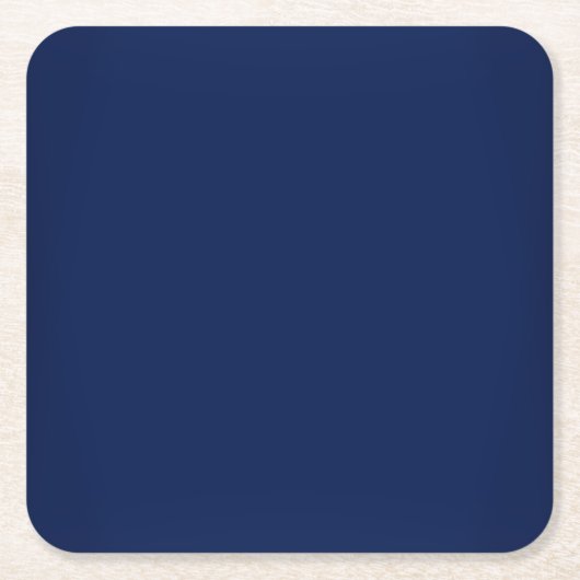 Modern Navy Blue Vierkante Kartonnen Onderzetter (Voorkant)