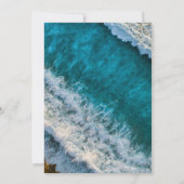 Modern Navy Blue Waves Summer Beach Wedding Kaart (Achterkant)