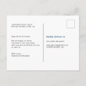 Modern Navy Blue We hebben ons verplaatst Aankondigingskaart (Achterkant)