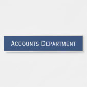 Modern Navy Blue White Office Firm Department Name Deurbordje (Voorkant)