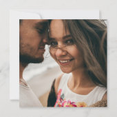 Modern Navy Blue | Zilverfotoweddenschap Kaart (Achterkant)