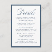 Modern Navy Border Wedding Details Informatiekaartje (Voorkant)