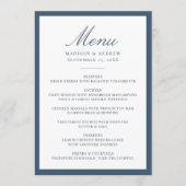 Modern Navy Border Wedding Menu (Voorkant)