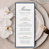 Modern Navy Border Wedding Menu