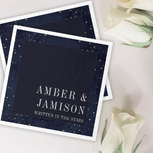 Modern Navy Celestial Geschreven In De Sterren Tro Servet