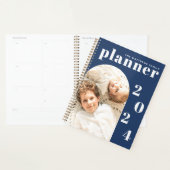 Modern Navy Custom Family Photo 2023 Calendar Planner (Display)