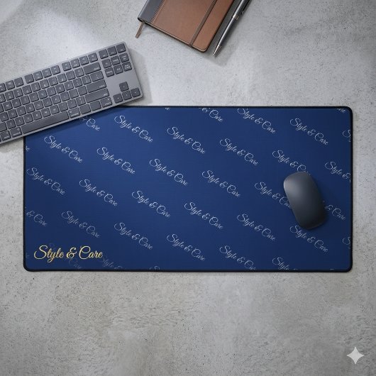 Modern Navy Desk Mat Custom Branding Accessory
