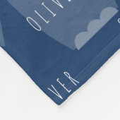 Modern Navy Elephant Personalized Name Boy Fleece Deken (Hoek)