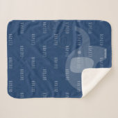 Modern Navy Elephant Personalized Name Boy Sherpa Deken (Voorkant (horizontaal))