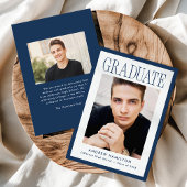 Modern Navy Frame 2 Photo Graduation Aankondiging