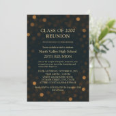 Modern Navy Gold 25th Reunion Party Invitation (Debout devant)