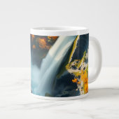 Modern Navy & Gold Abstract Mountain Peak – Luxury Extra Grote Beker (Voorkant rechts)