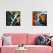 Modern Navy & Gold Abstract Mountain Peak – Luxury Muurkunst Sets (Woonkamer)