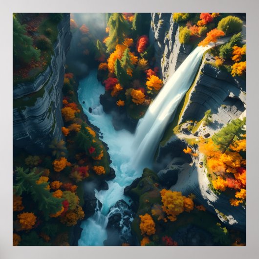 Modern Navy & Gold Abstract Mountain Peak – Luxury Poster (Voorkant)