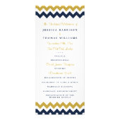 Modern Navy & Gold Chevron Wedding Programma (Voorkant)